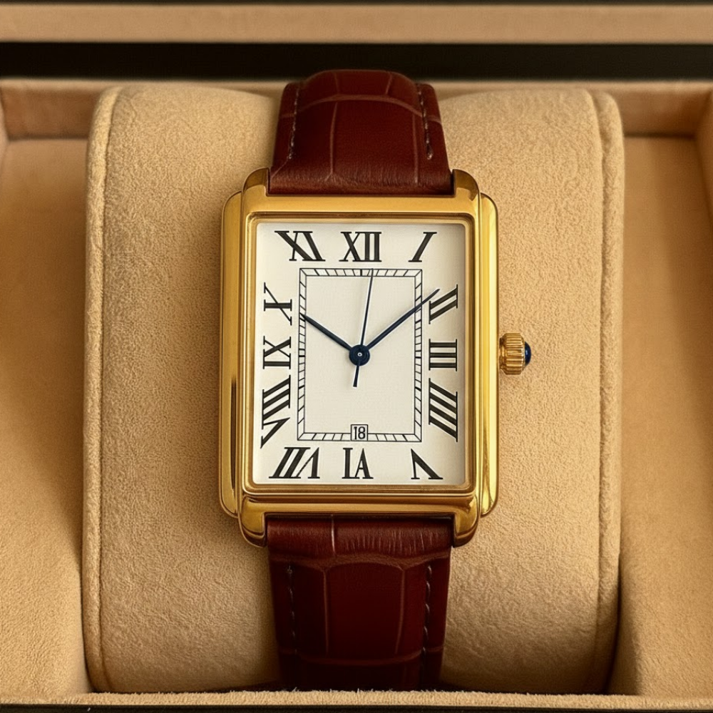 Men's Square Analog Dress Watch With Retro Style For Everyday Wear | Temsk