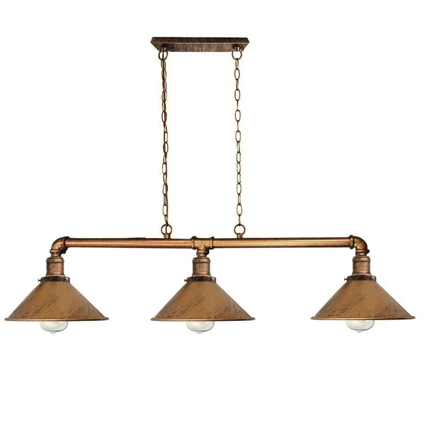 Industriální černá kovová stropní lampa, 3x E27 vintage styl pro jídelnu a kuchyň | Temsk