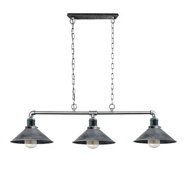 Industriální černá kovová stropní lampa, 3x E27 vintage styl pro jídelnu a kuchyň | Temsk