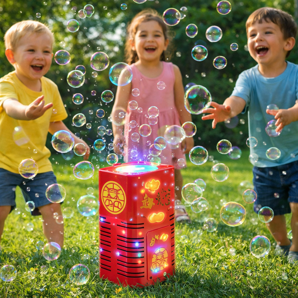LED-Seifenblasenmaschine für Kinderpartys mit bunten Lichtern | Temsk