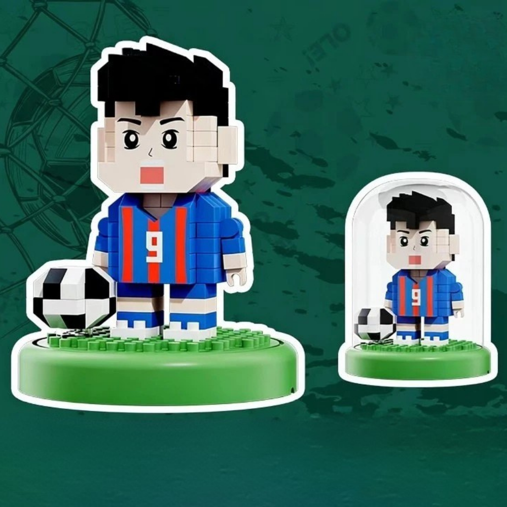 Sada malých plastových stavebních kostek s tématem mistrovství světa ve fotbale | Temsk