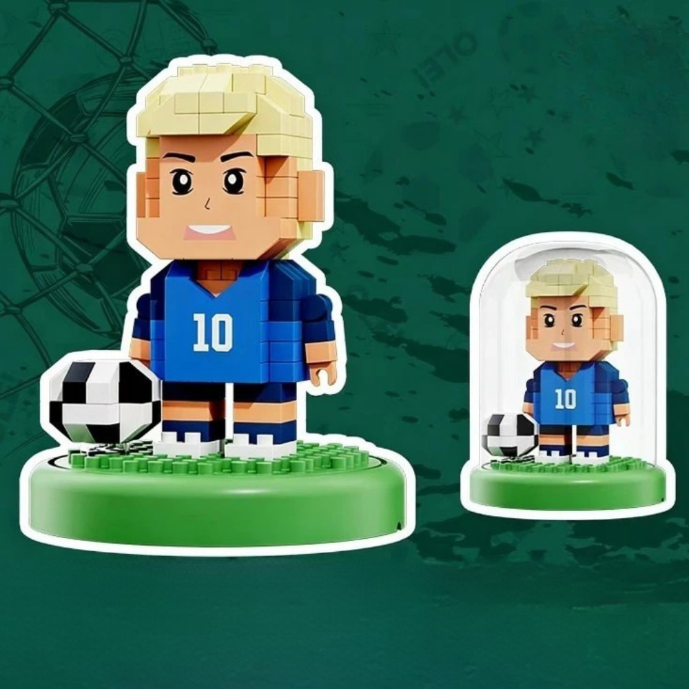 Sada malých plastových stavebních kostek s tématem mistrovství světa ve fotbale | Temsk