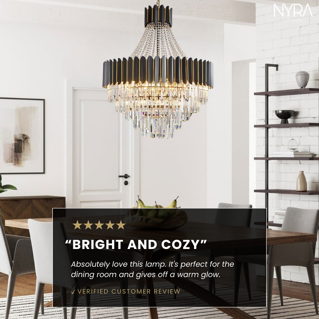 Selara Crystal Chandelier With K9 Crystal Modern LED Pendant Light | Temsk