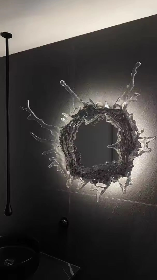 Water Splash LED Mirror with Warm Glow and Waterproof Resin | Temsk