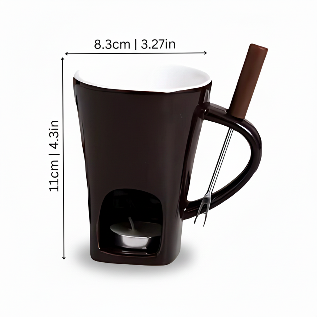 Ceramic Fondue Pot With Candle Heat For Chocolate And Cheese | Temsk