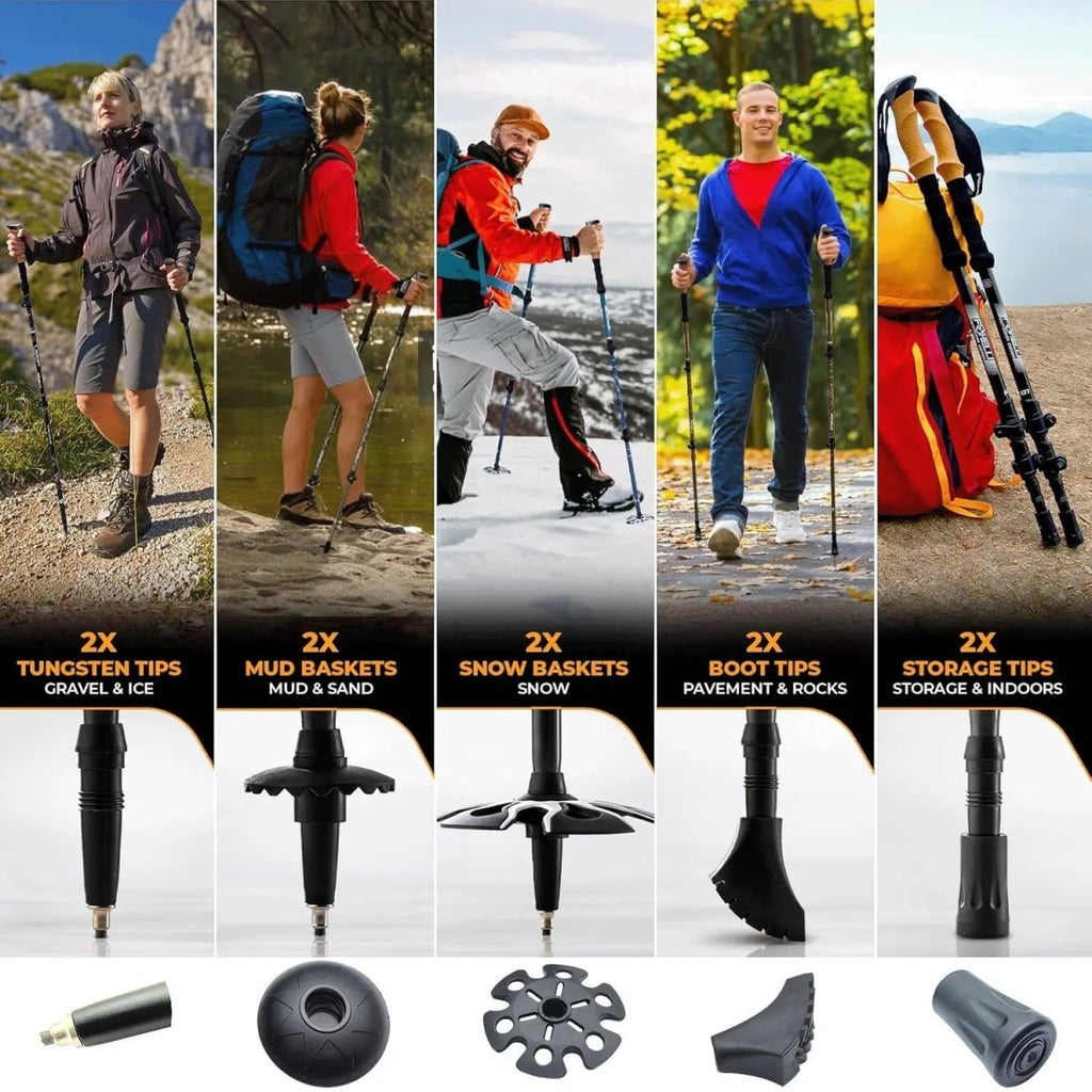 TrailFlex Bastoncini Pieghevoli in Carbonio con Stabilità Migliorata | Temsk