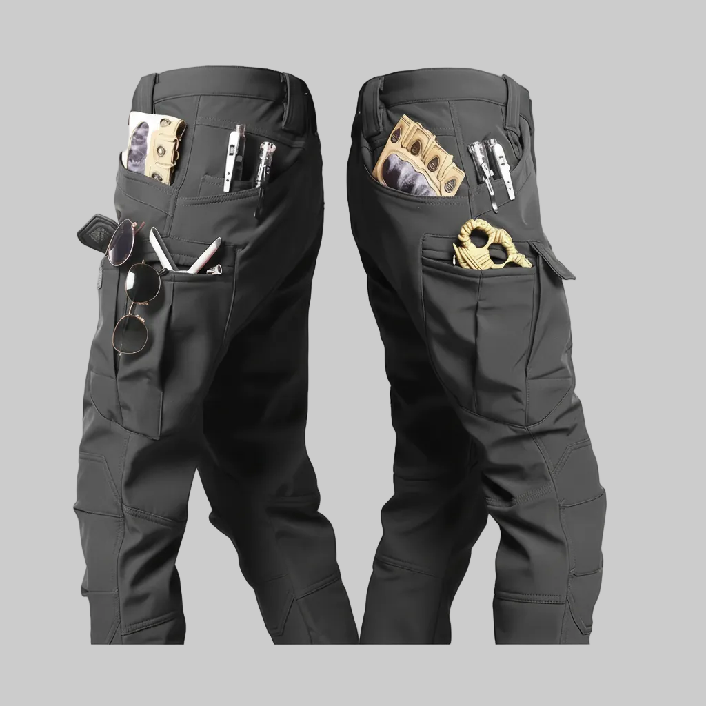 Tactical Fleece-Lined Pants With Cargo Pockets For Outdoor Wear | Temsk