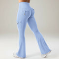 Women's High Waisted Cargo Trousers With Flared Wide Leg | Temsk
