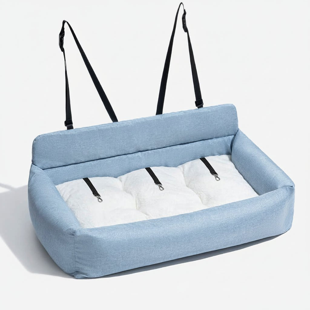TrailNest Large Washable Dog Car Bed With Secure Straps And Non Slip Bottom | Temsk