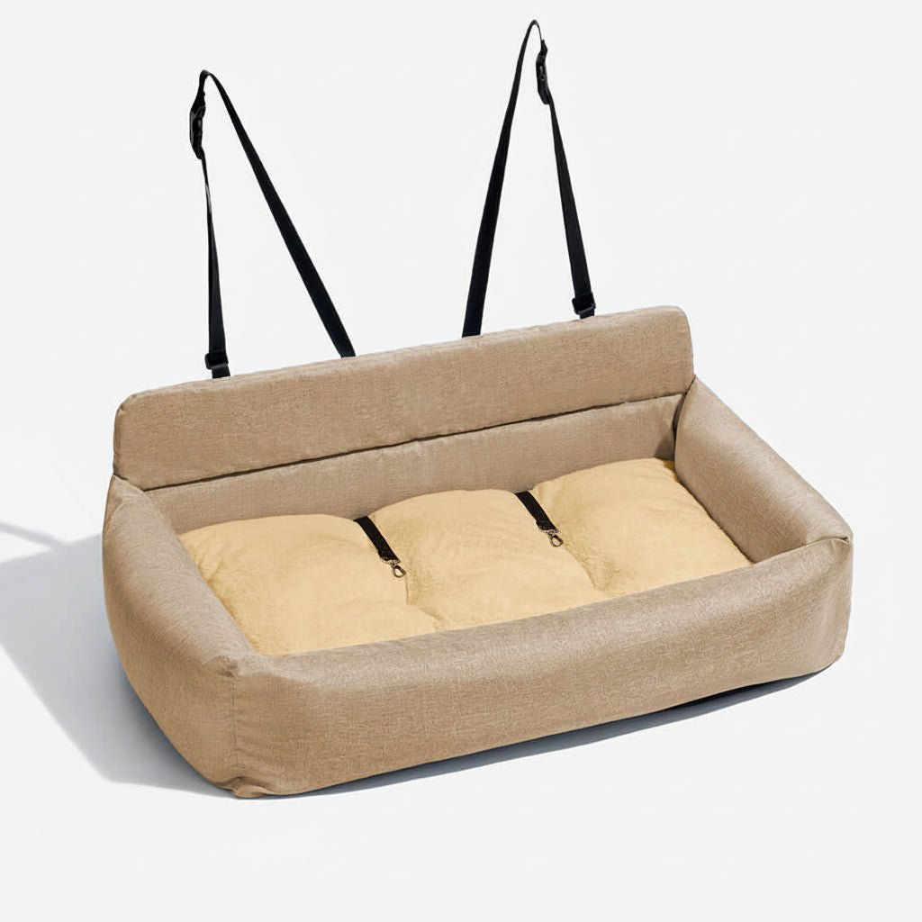TrailNest Large Washable Dog Car Bed With Secure Straps And Non Slip Bottom | Temsk