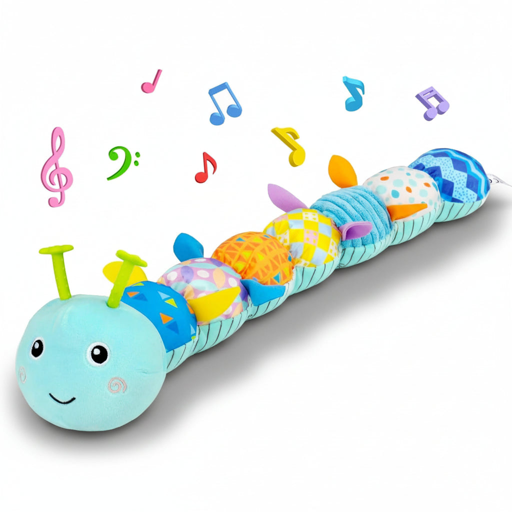 Caterpillar Plush Toy With Music For Baby Sensory And Tummy Time | Temsk
