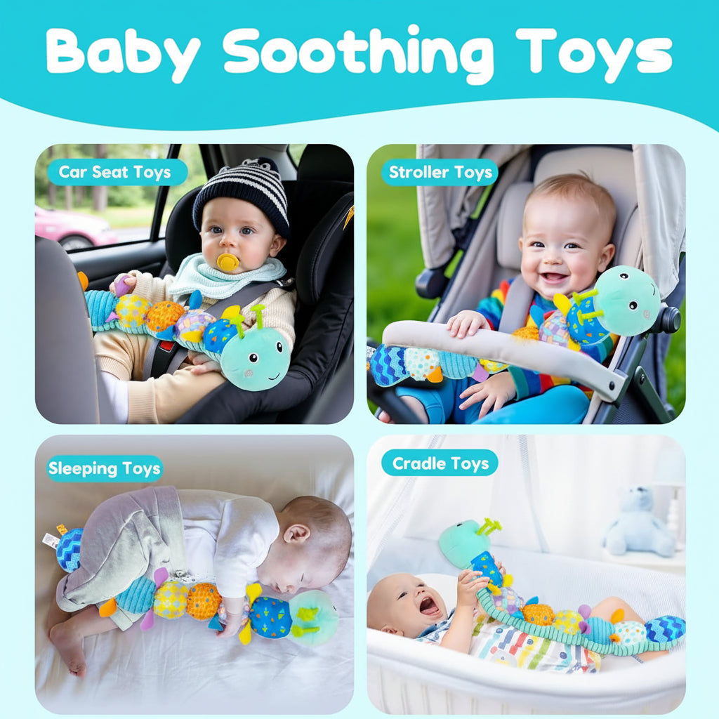 Caterpillar Plush Toy With Music For Baby Sensory And Tummy Time | Temsk
