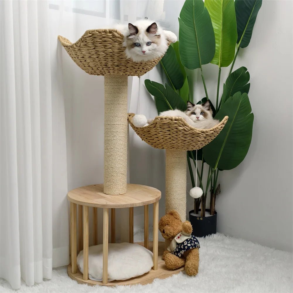TriPaw Loft Three-Level Plush Cat Tree With Sturdy Sisal Scratching Posts | Temsk