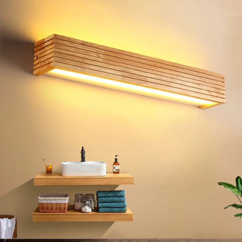 Zeitgenössische Wandleuchte im Holz-LED-Design für Schlafzimmer und Wohnzimmer | Temsk