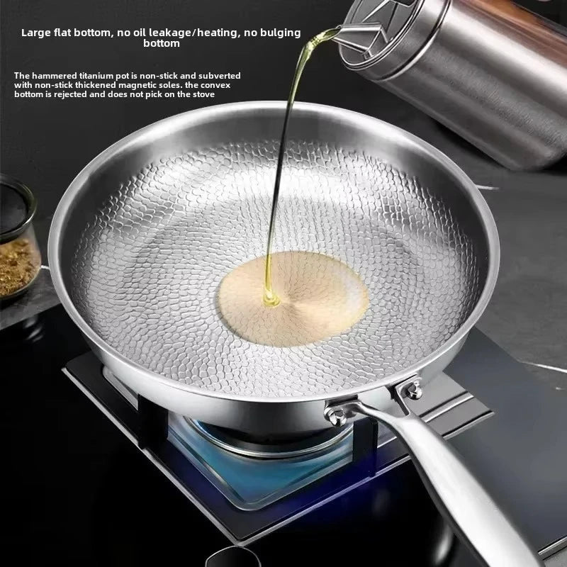AurumForge Titanium Hammered Nonstick Frying Pan For Induction Cooking | Temsk