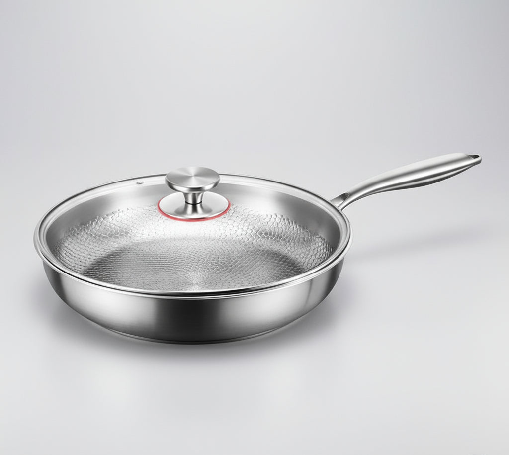 AurumForge Titanium Hammered Nonstick Frying Pan For Induction Cooking | Temsk