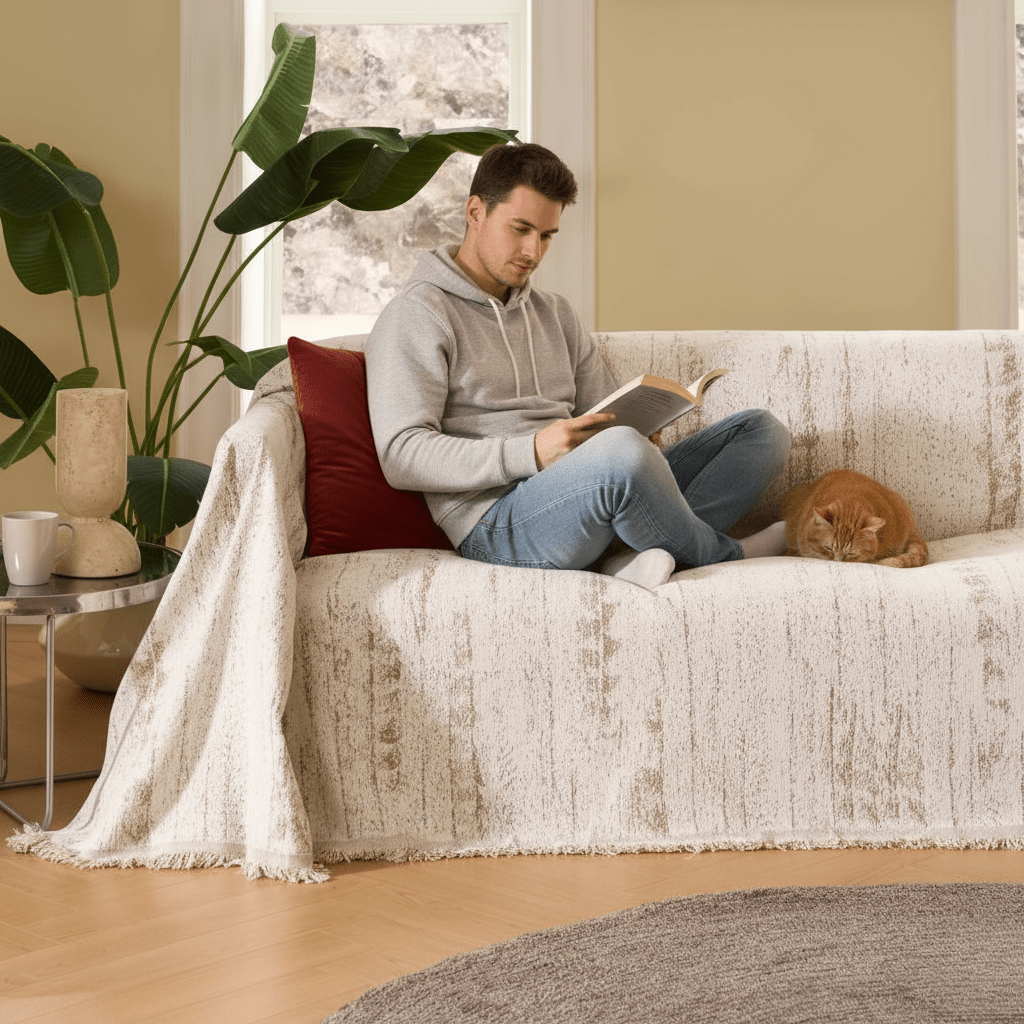 LuminaCrest Elegant Chenille Sofa Cover With Easy Care | Temsk