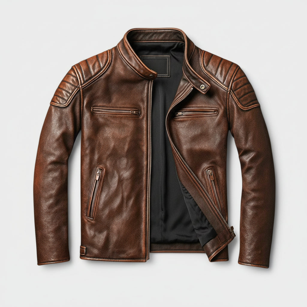 Herren Vintage-Motorradjacke im klassischen Stil | Temsk