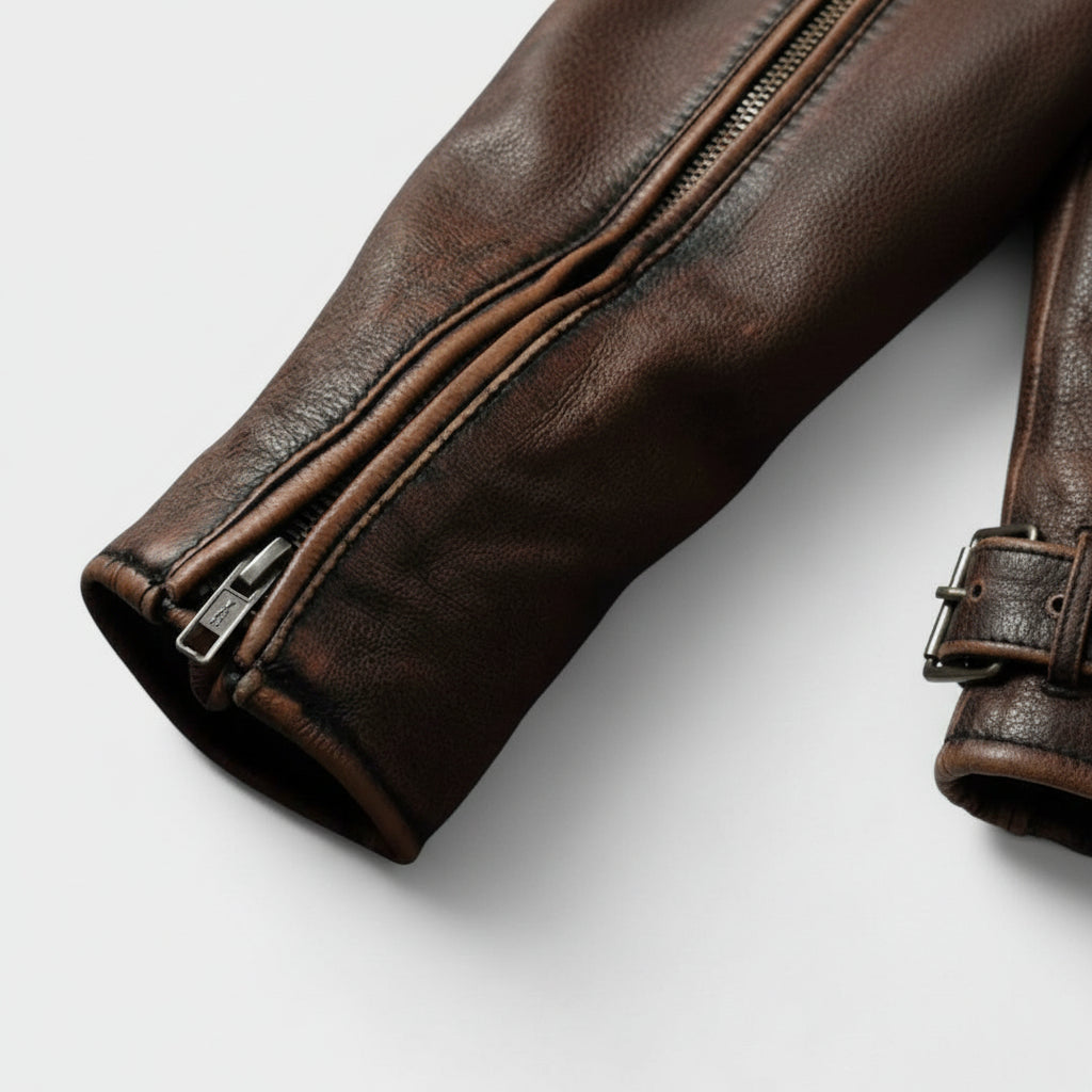 Herren Vintage-Motorradjacke im klassischen Stil | Temsk