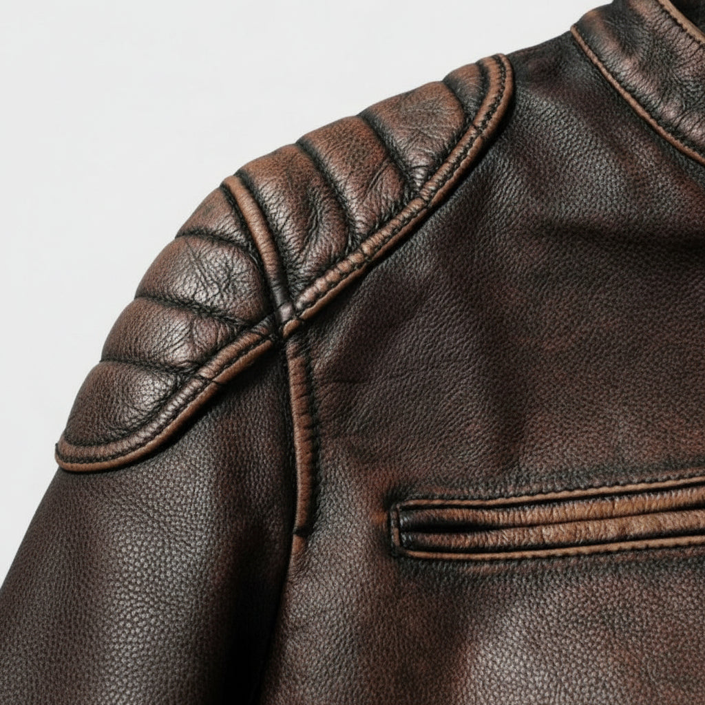 Herren Vintage-Motorradjacke im klassischen Stil | Temsk