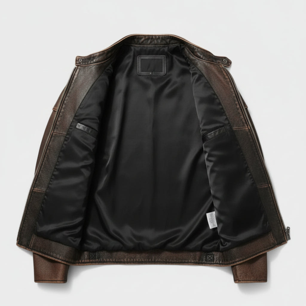 Herren Vintage-Motorradjacke im klassischen Stil | Temsk