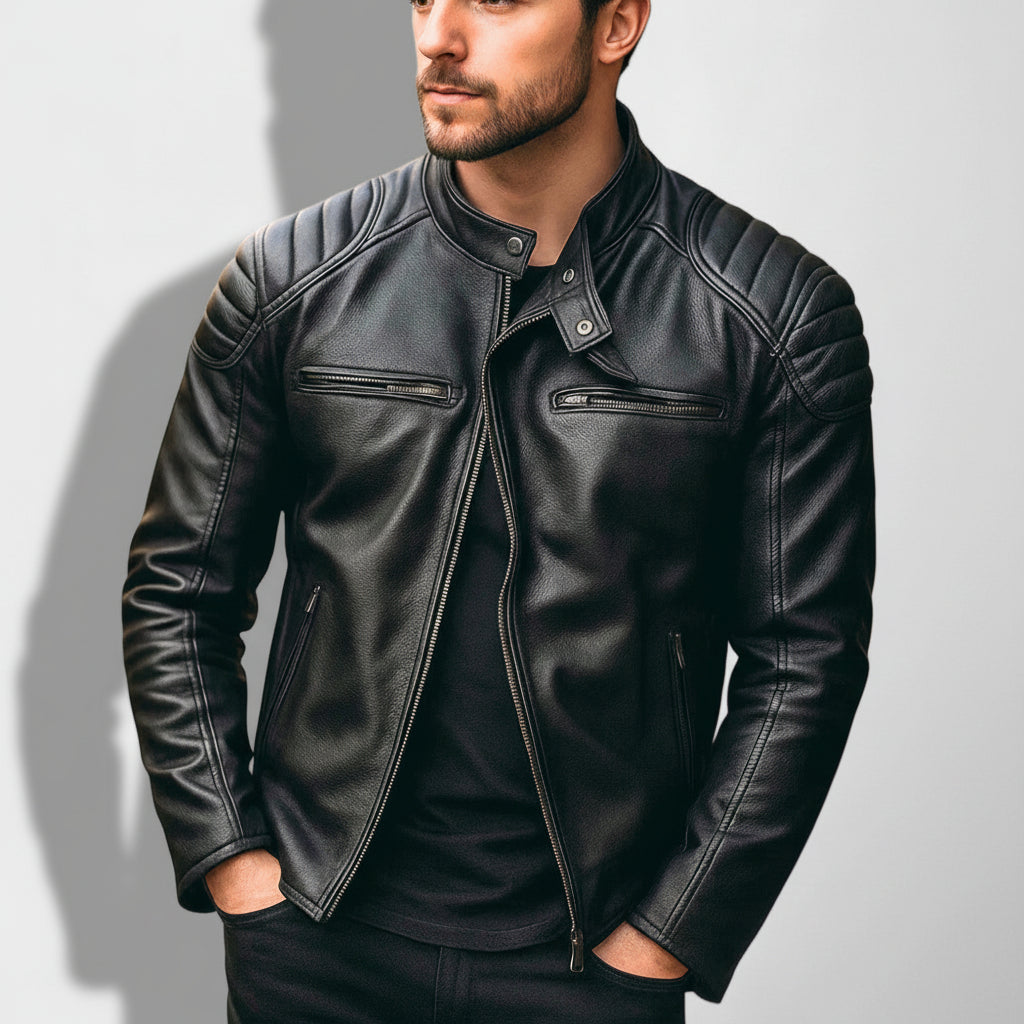 Herren Vintage-Motorradjacke im klassischen Stil | Temsk