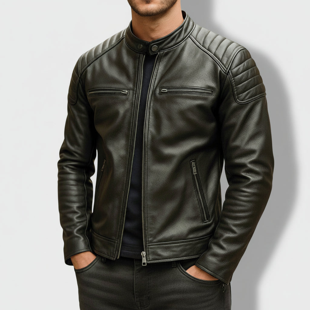 Herren Vintage-Motorradjacke im klassischen Stil | Temsk