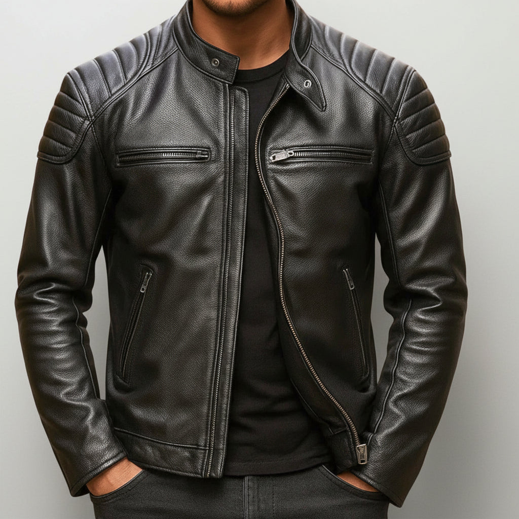 Herren Vintage-Motorradjacke im klassischen Stil | Temsk