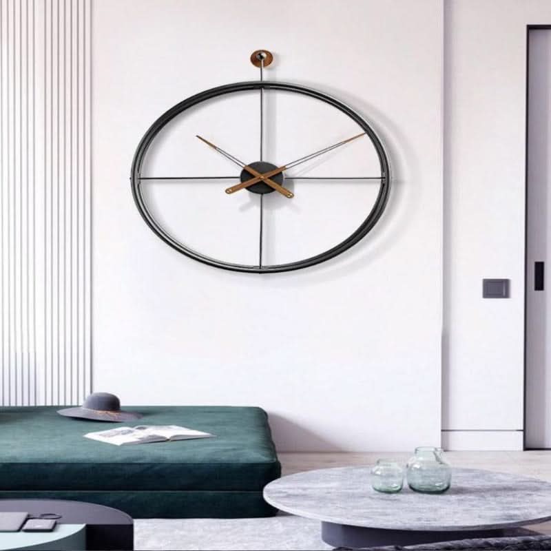 NovaGlow 50cm Gold and Black Metal Wall Clock as an Eye Catcher | Temsk