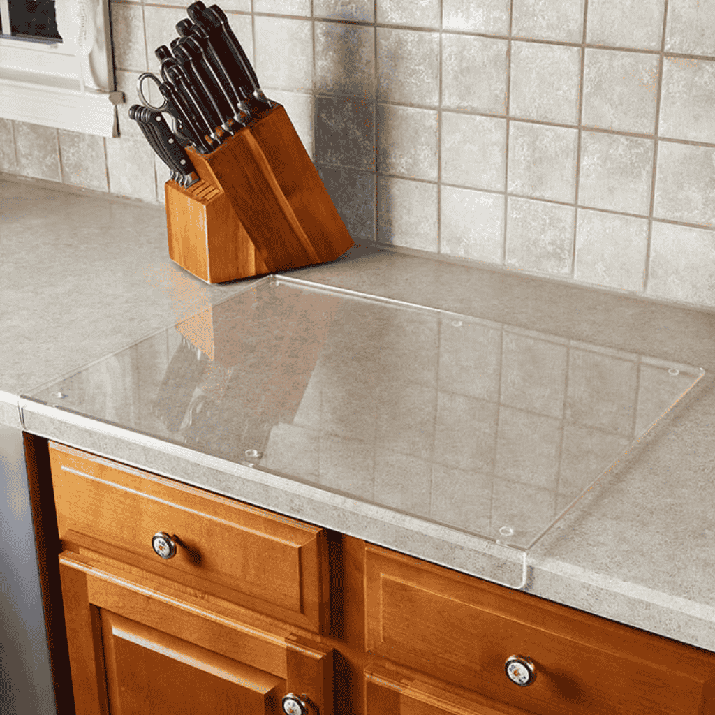 ClearSlice Acrylic Cutting Board With Non Slip Handle And Scratch Resistant Surface | Temsk