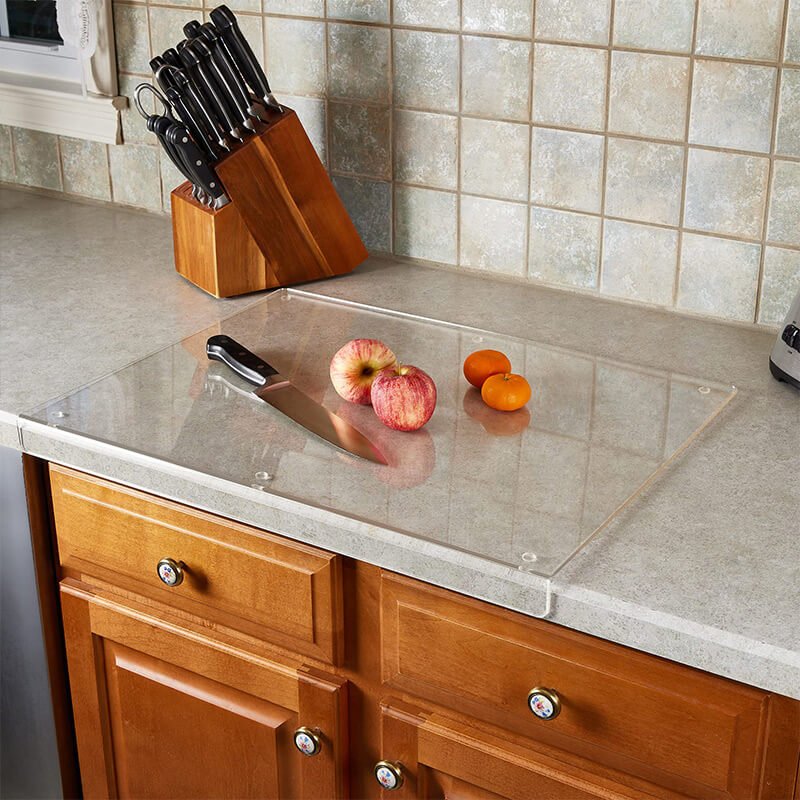 ClearSlice Acrylic Cutting Board With Non Slip Handle And Scratch Resistant Surface | Temsk