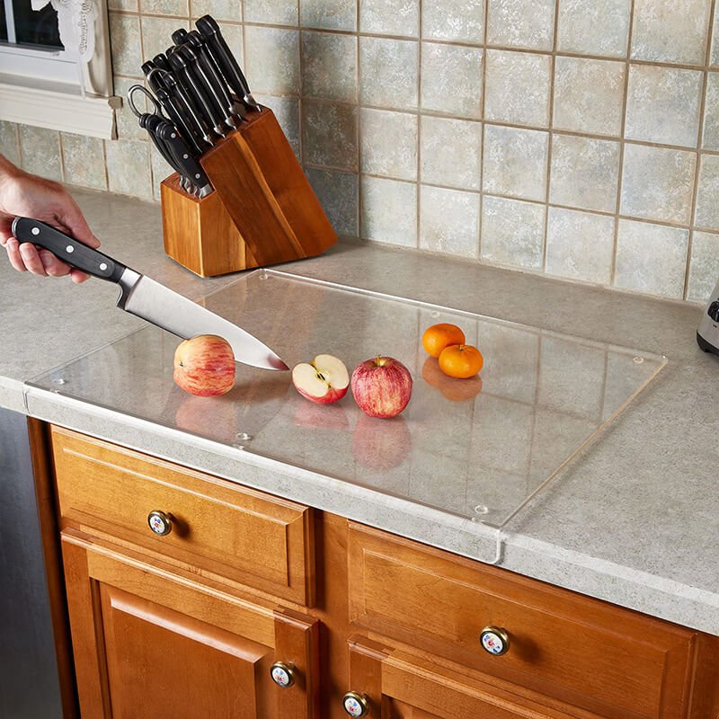 ClearSlice Acrylic Cutting Board With Non Slip Handle And Scratch Resistant Surface | Temsk