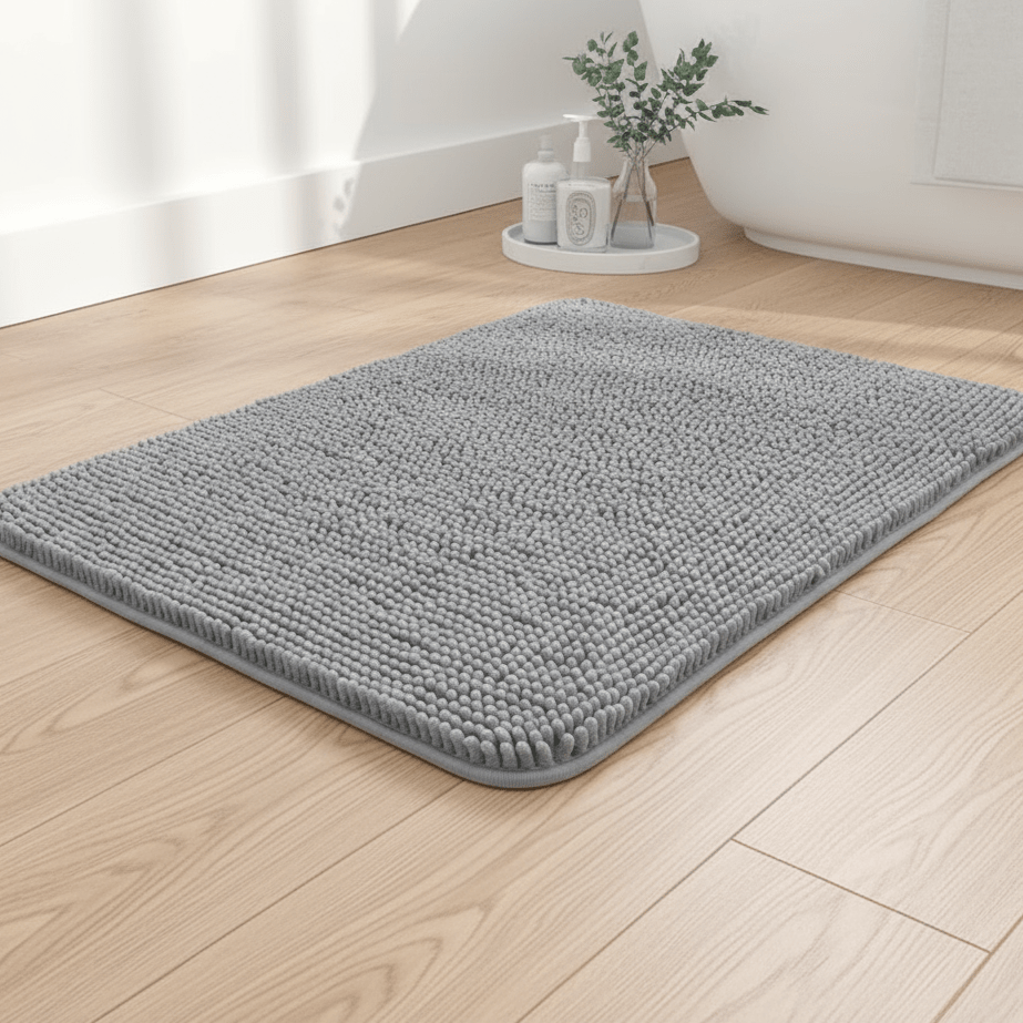 CozyNest Soft Non-Slip Chenille Bath Mat For Daily Bathroom Use | Temsk