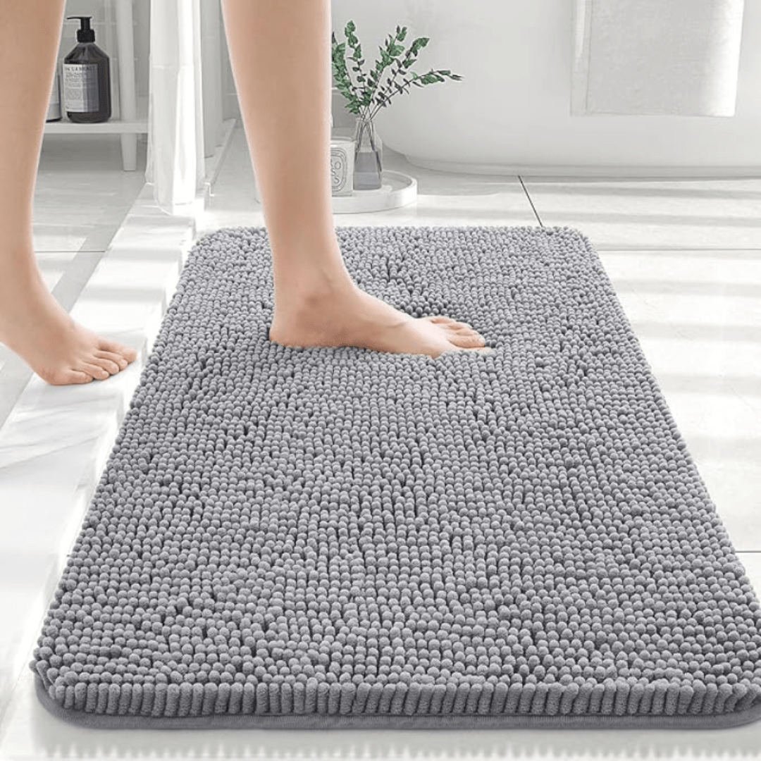 CozyNest Soft Non-Slip Chenille Bath Mat For Daily Bathroom Use | Temsk