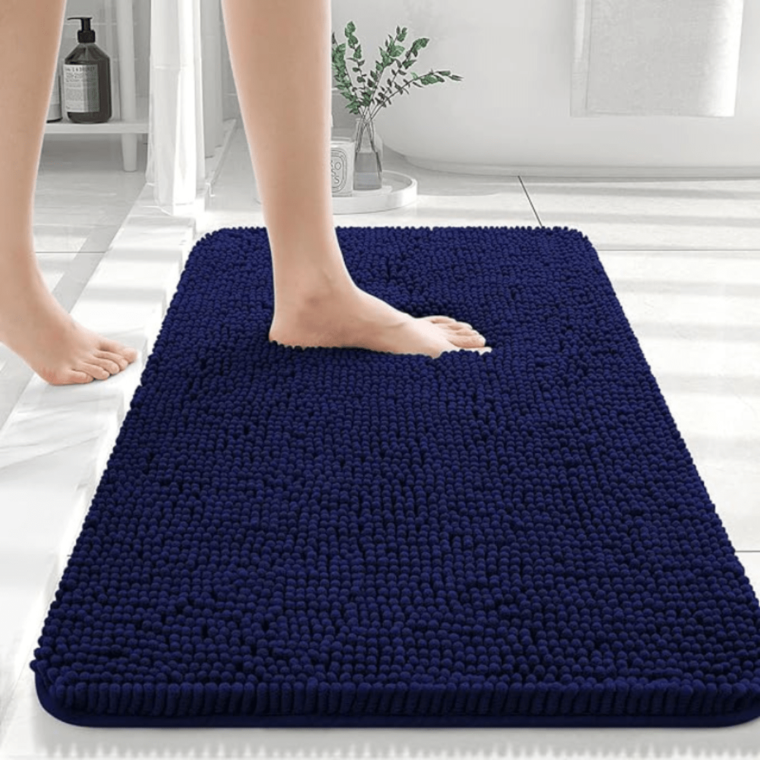 CozyNest Soft Non-Slip Chenille Bath Mat For Daily Bathroom Use | Temsk
