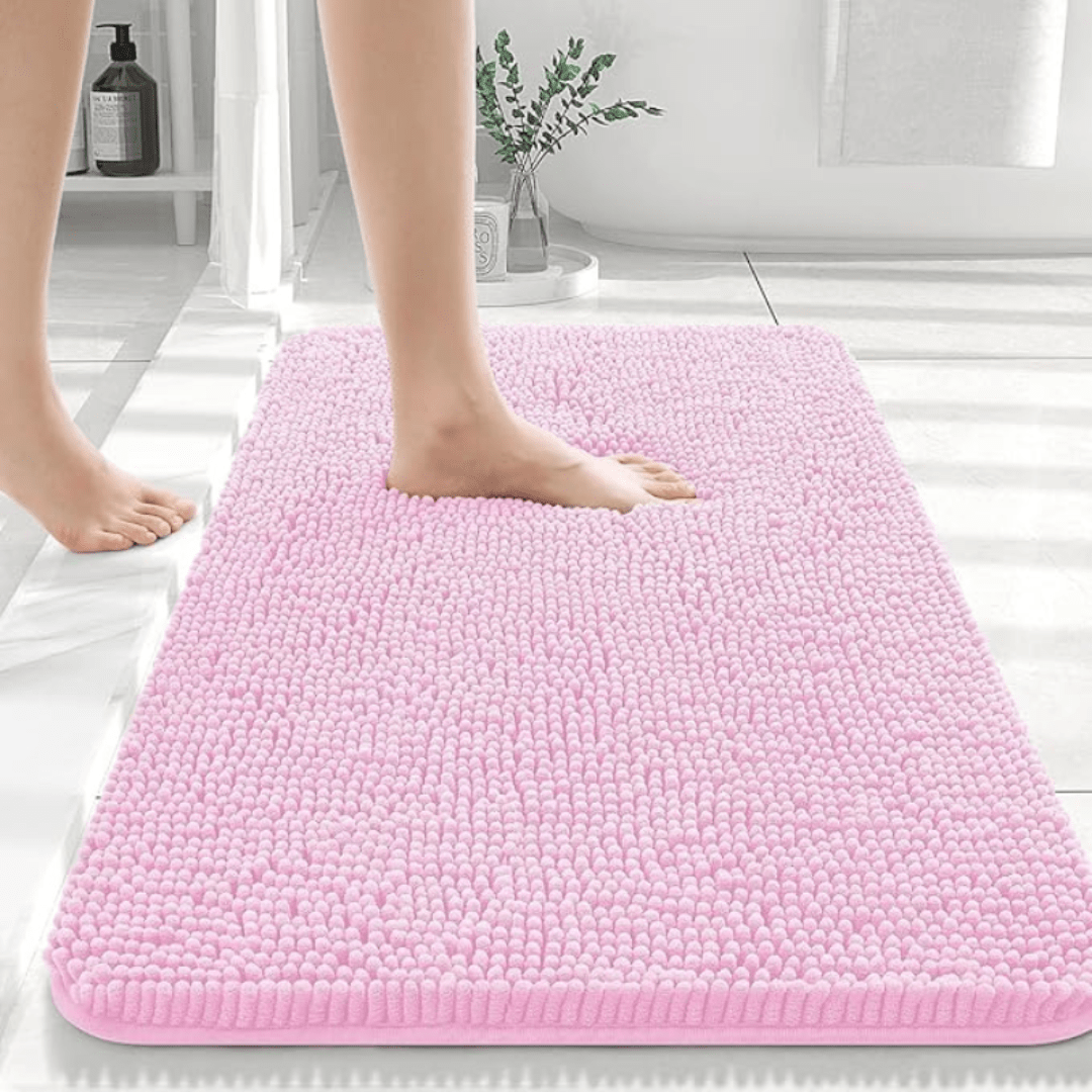 CozyNest Soft Non-Slip Chenille Bath Mat For Daily Bathroom Use | Temsk