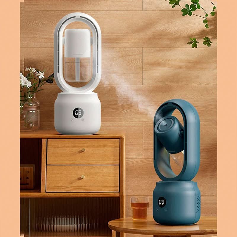 BreezeMist Portable Bladeless Fan With Humidifier And Night Light | Temsk