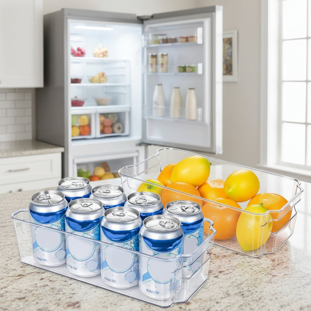 Clear Fridge Storage Boxes Set Of 4 For Kitchen Organization | Temsk