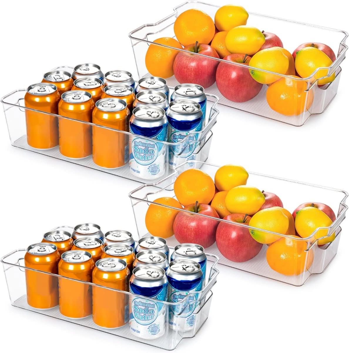 Clear Fridge Storage Boxes Set Of 4 For Kitchen Organization | Temsk