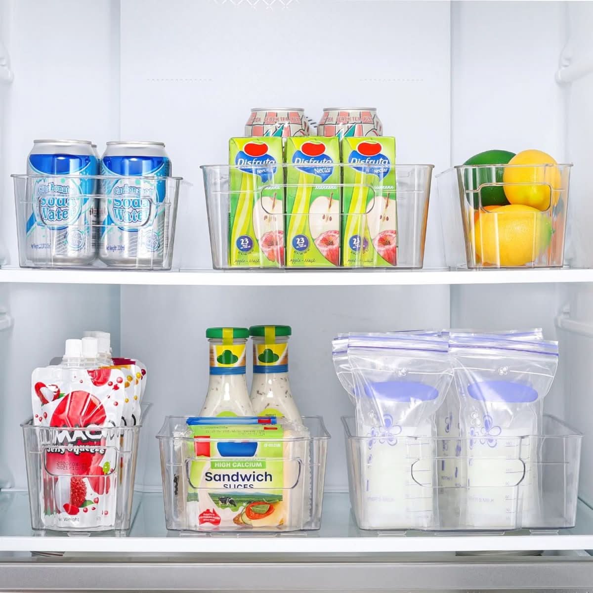 Clear Fridge Storage Boxes Set Of 4 For Kitchen Organization | Temsk