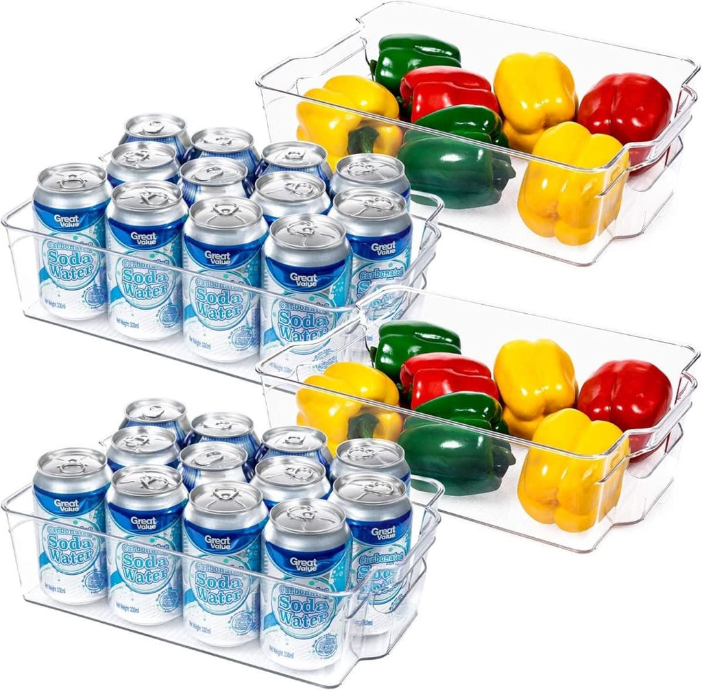 Clear Fridge Storage Boxes Set Of 4 For Kitchen Organization | Temsk