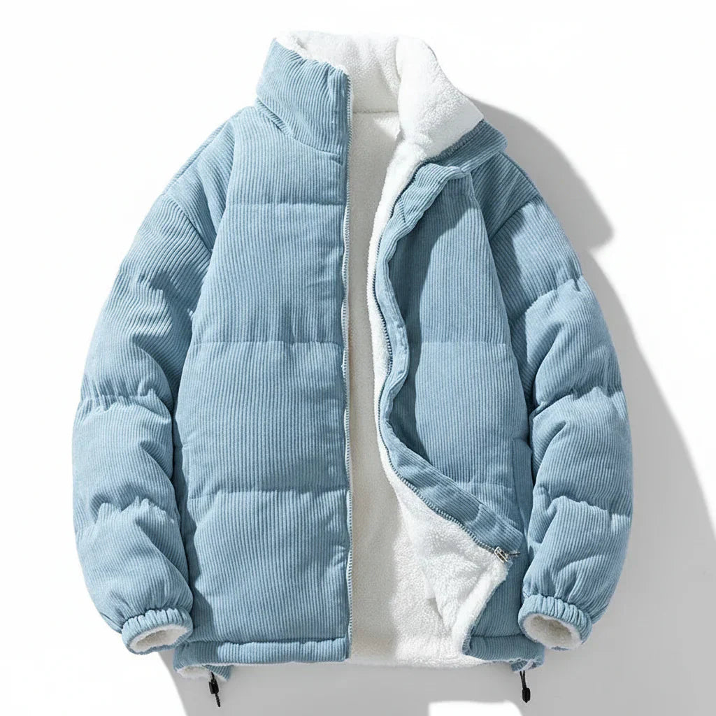 Corduroy Winter Jacket With Warm Lining And Zip Up | Temsk