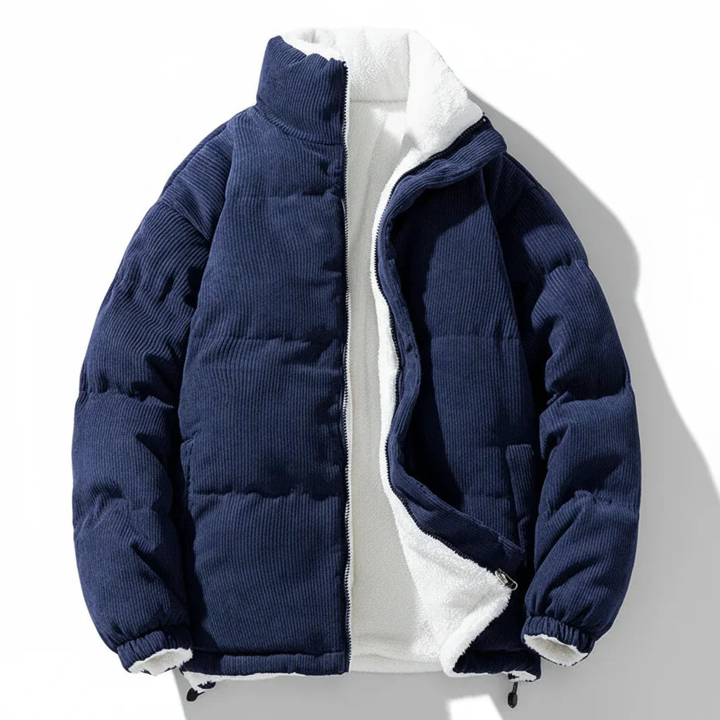Corduroy Winter Jacket With Warm Lining And Zip Up | Temsk