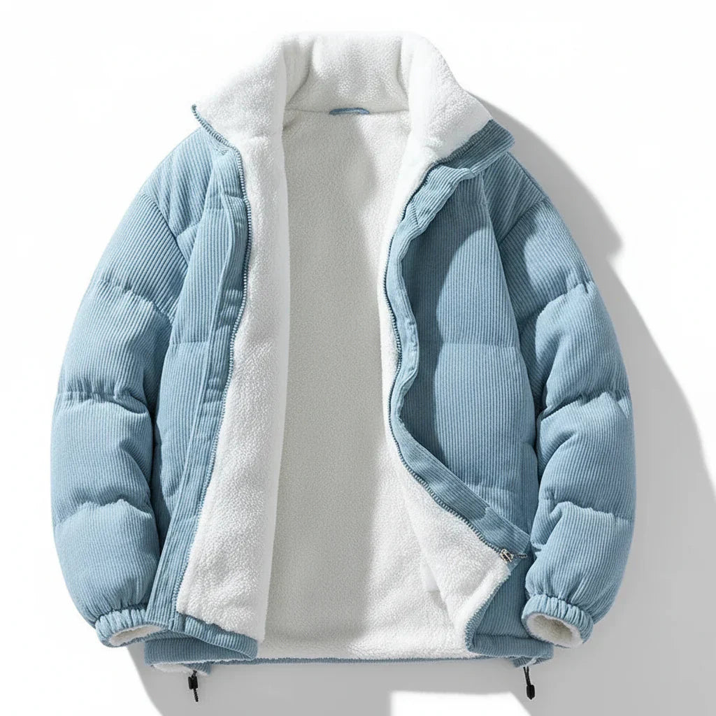 Corduroy Winter Jacket With Warm Lining And Zip Up | Temsk