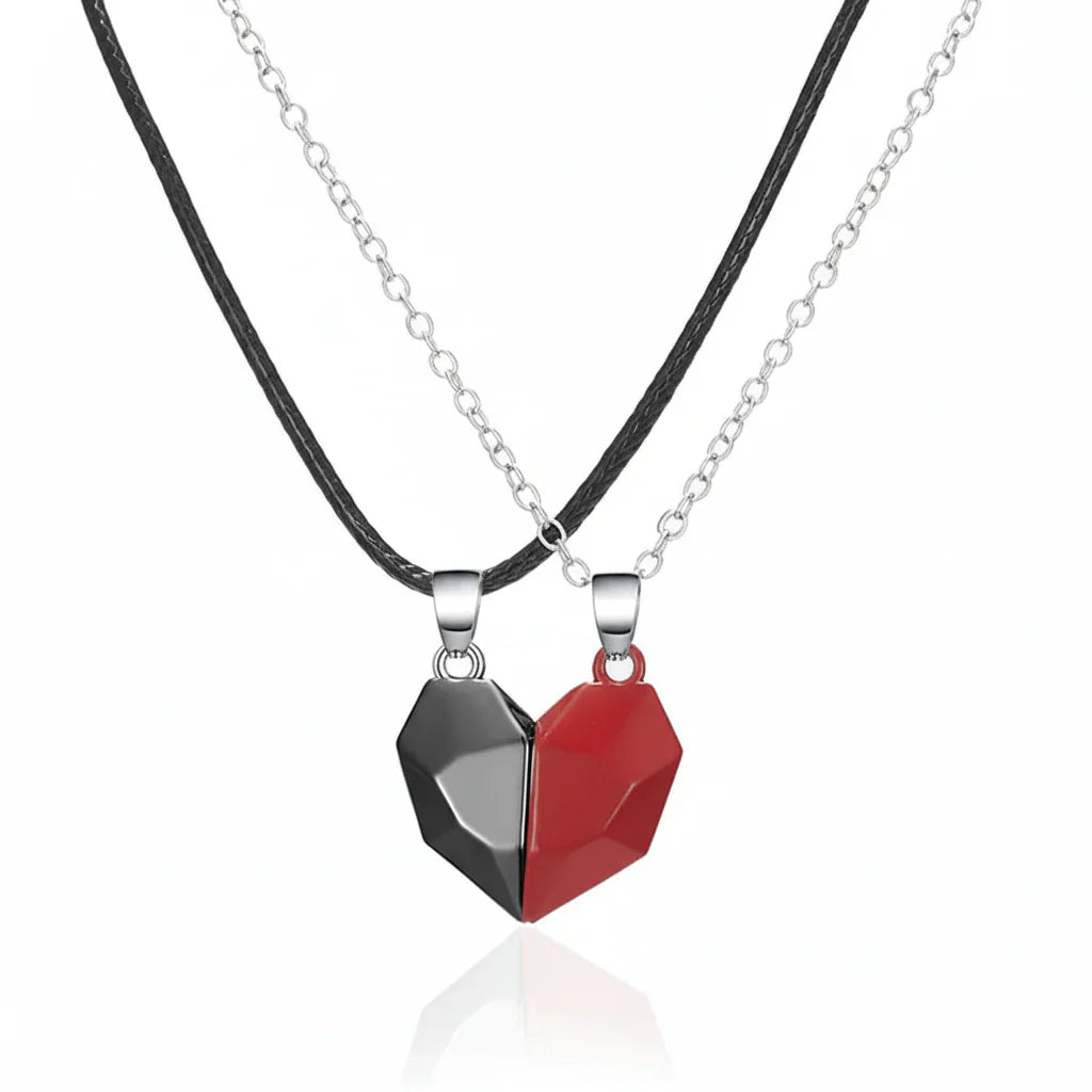 Couples Magnetic Heart Pendant Necklace Set For Lovers | Temsk