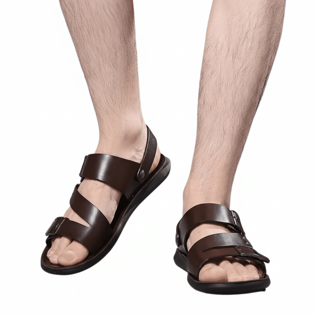 AeroFit Adjustable Men's Sandals With Crossed Straps And Ergonomic Support | Temsk