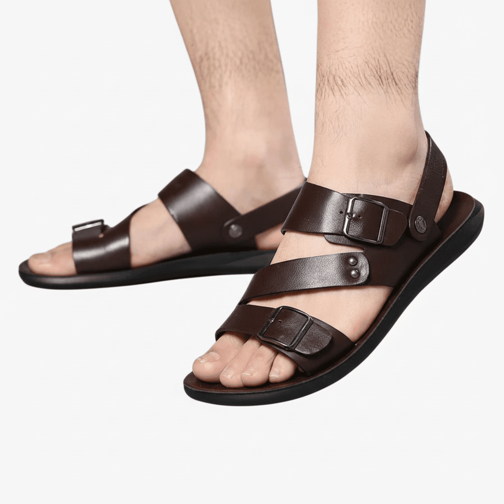 AeroFit Adjustable Men's Sandals With Crossed Straps And Ergonomic Support | Temsk