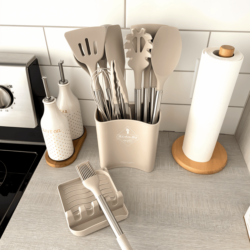 NovaChef Pro 12 Piece Silicone Utensil Set Stainless Handles For Effortless Cooking | Temsk