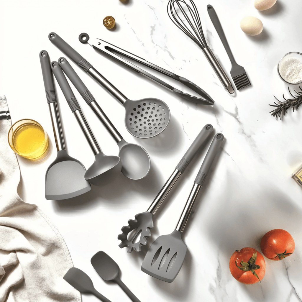 NovaChef Pro 12 Piece Silicone Utensil Set Stainless Handles For Effortless Cooking | Temsk