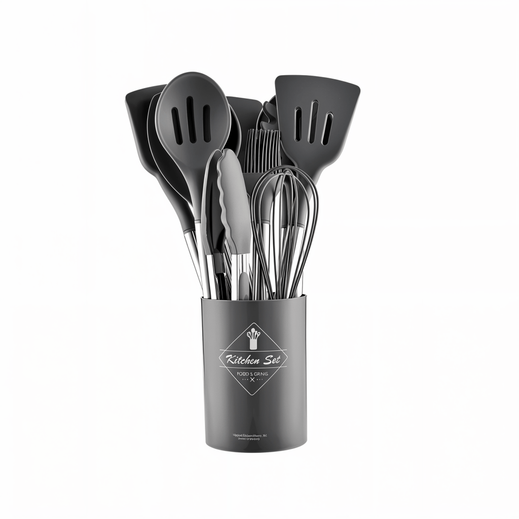NovaChef Pro 12 Piece Silicone Utensil Set Stainless Handles For Effortless Cooking | Temsk
